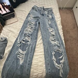 Distressed Light Blue Women's Jeans